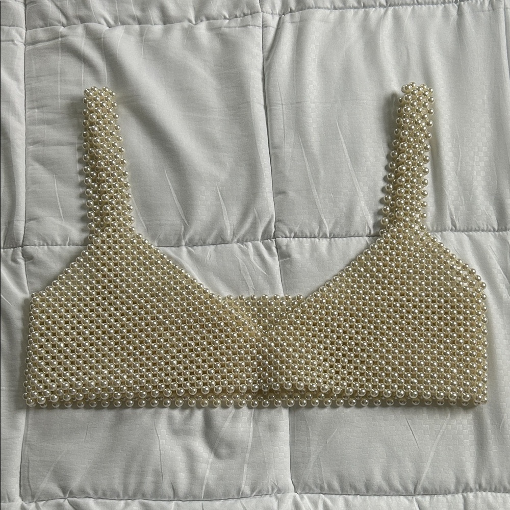 Elegant Pearl Embellished Bralette